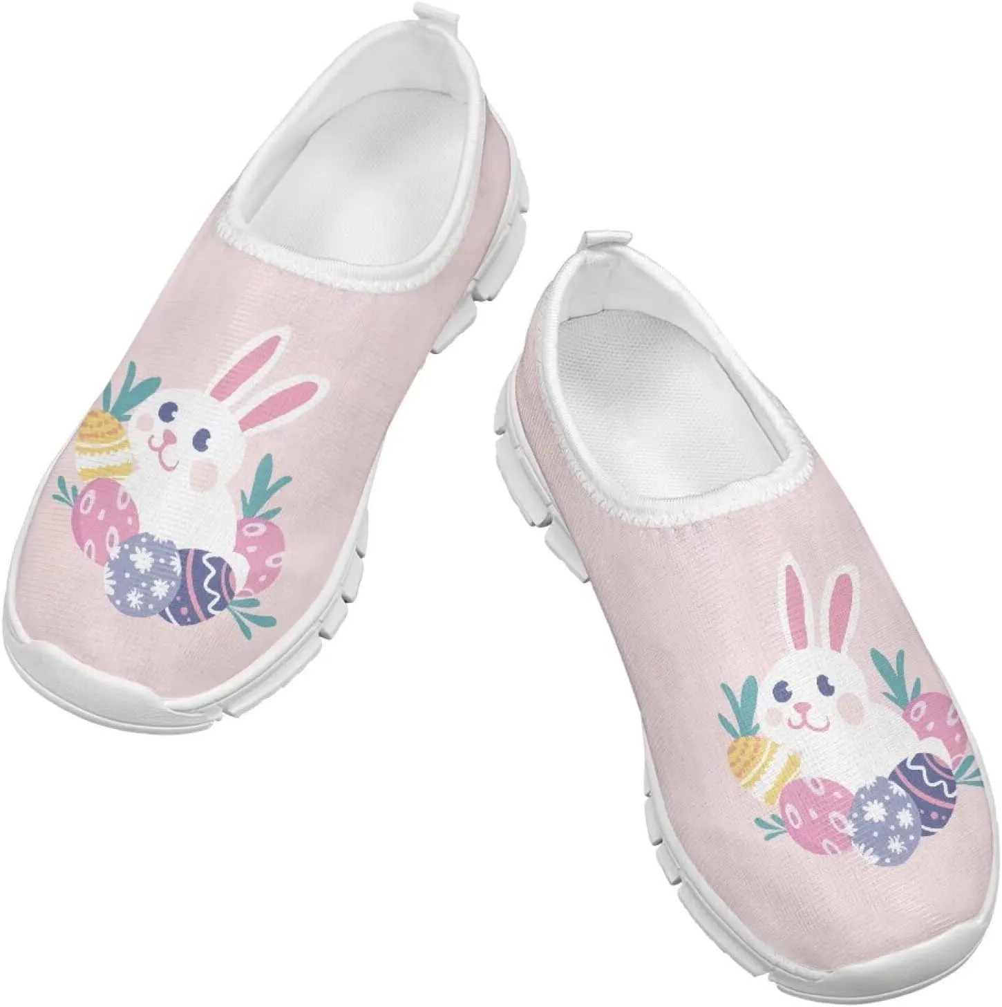 TODIYADDU Girls Easter Shoes Kids Lightweight Mesh Sneakers Casual Athletic Sneaker, White