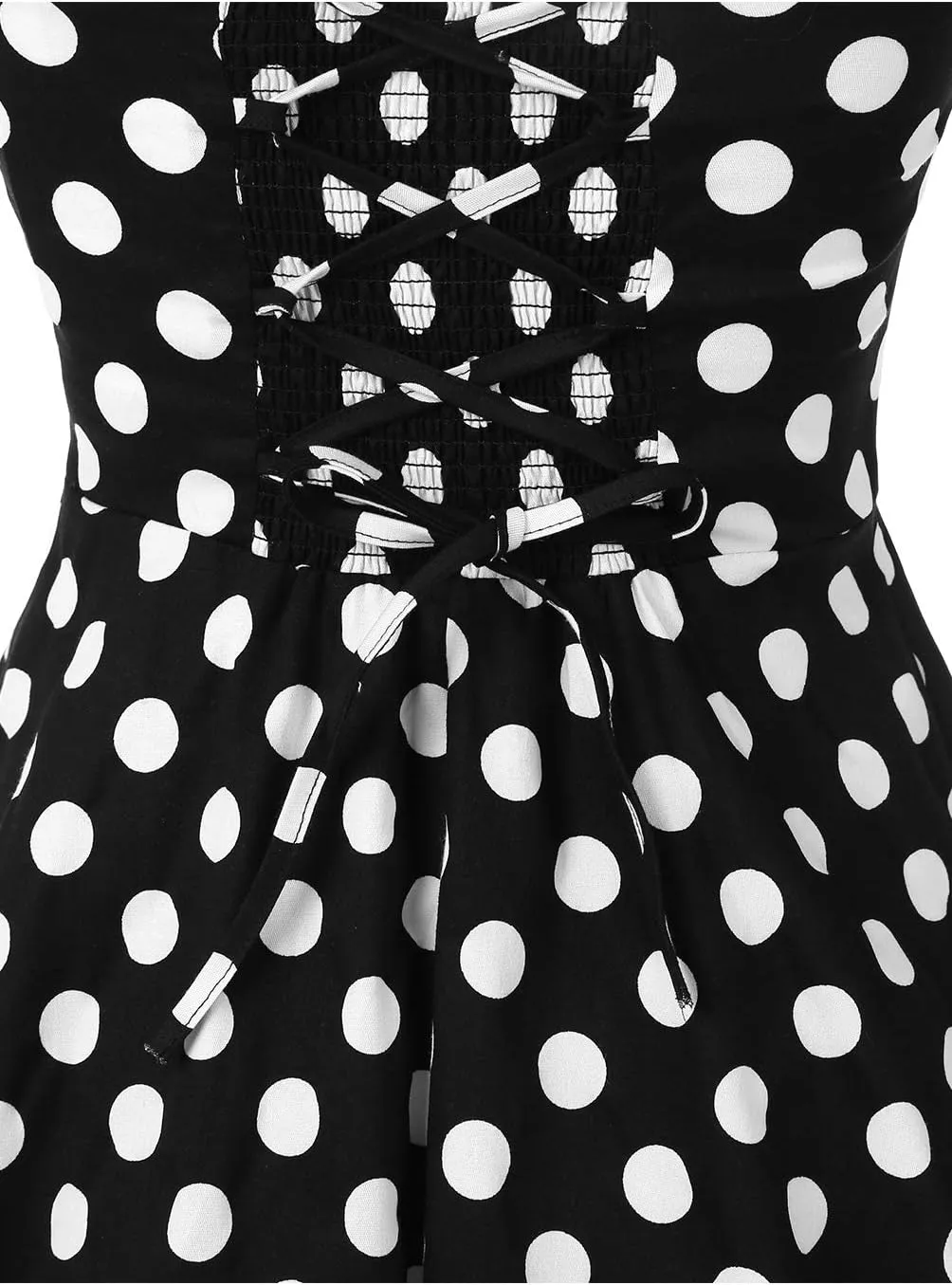 Topdress Women'sVintage Polka Audrey Dress 1950s Halter Retro Cocktail Dress
