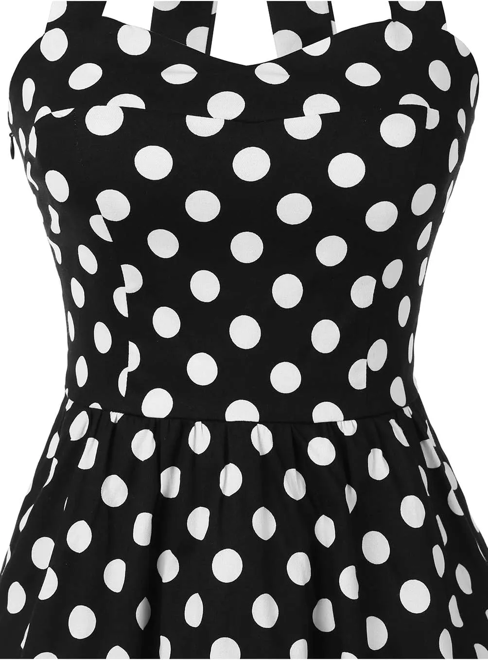 Topdress Women'sVintage Polka Audrey Dress 1950s Halter Retro Cocktail Dress