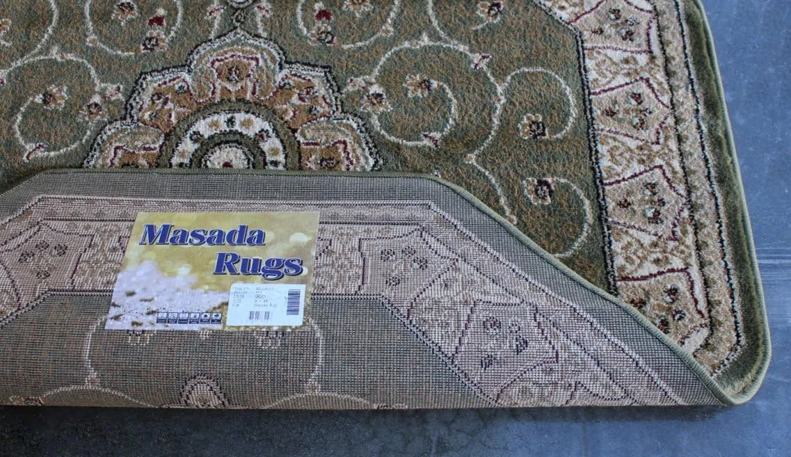 Traditional Octagon Area Rug Design 404 Green (4 Feet X 4 Feet) Octagon