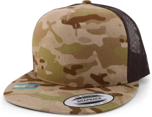 Trendy Apparel Shop Flexfit Brand 5 Panel Classic Trucker Flatbill Mesh Snapback Cap