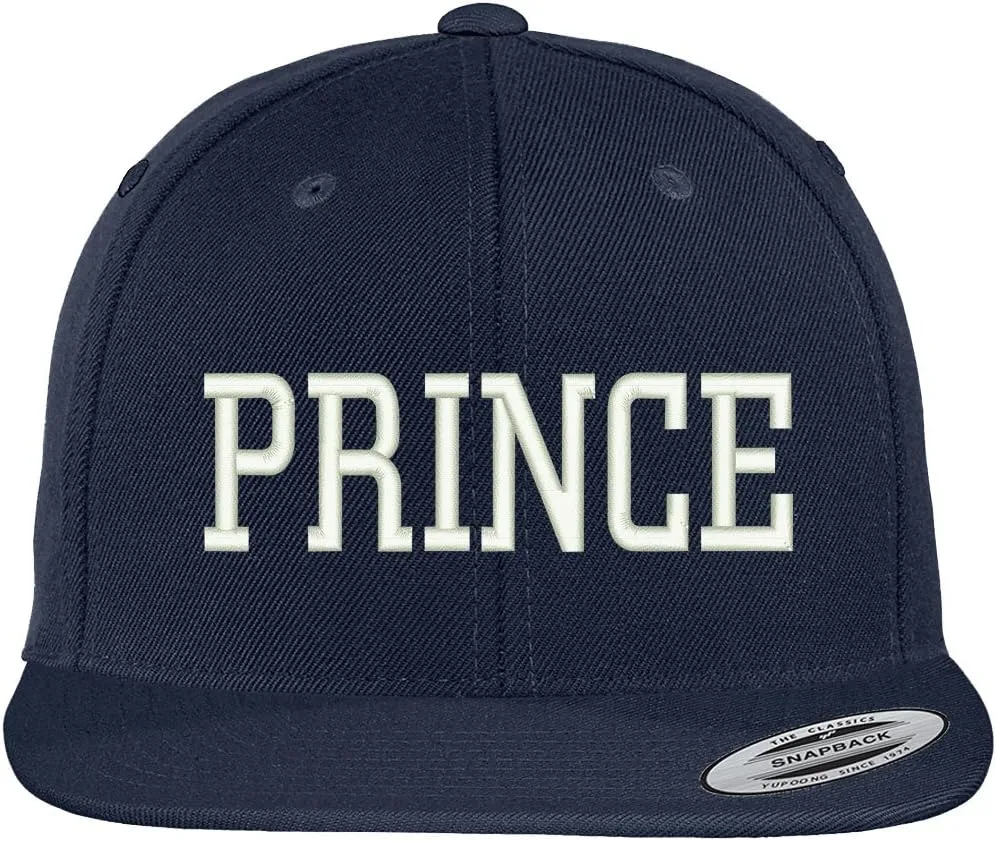 Trendy Apparel Shop Prince Embroidered Flat Bill Adjustable Snapback Cap