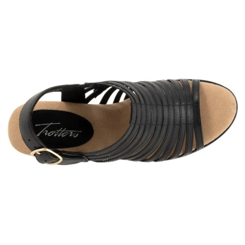 Trotters Midge Black Leather Sandal (Women's)