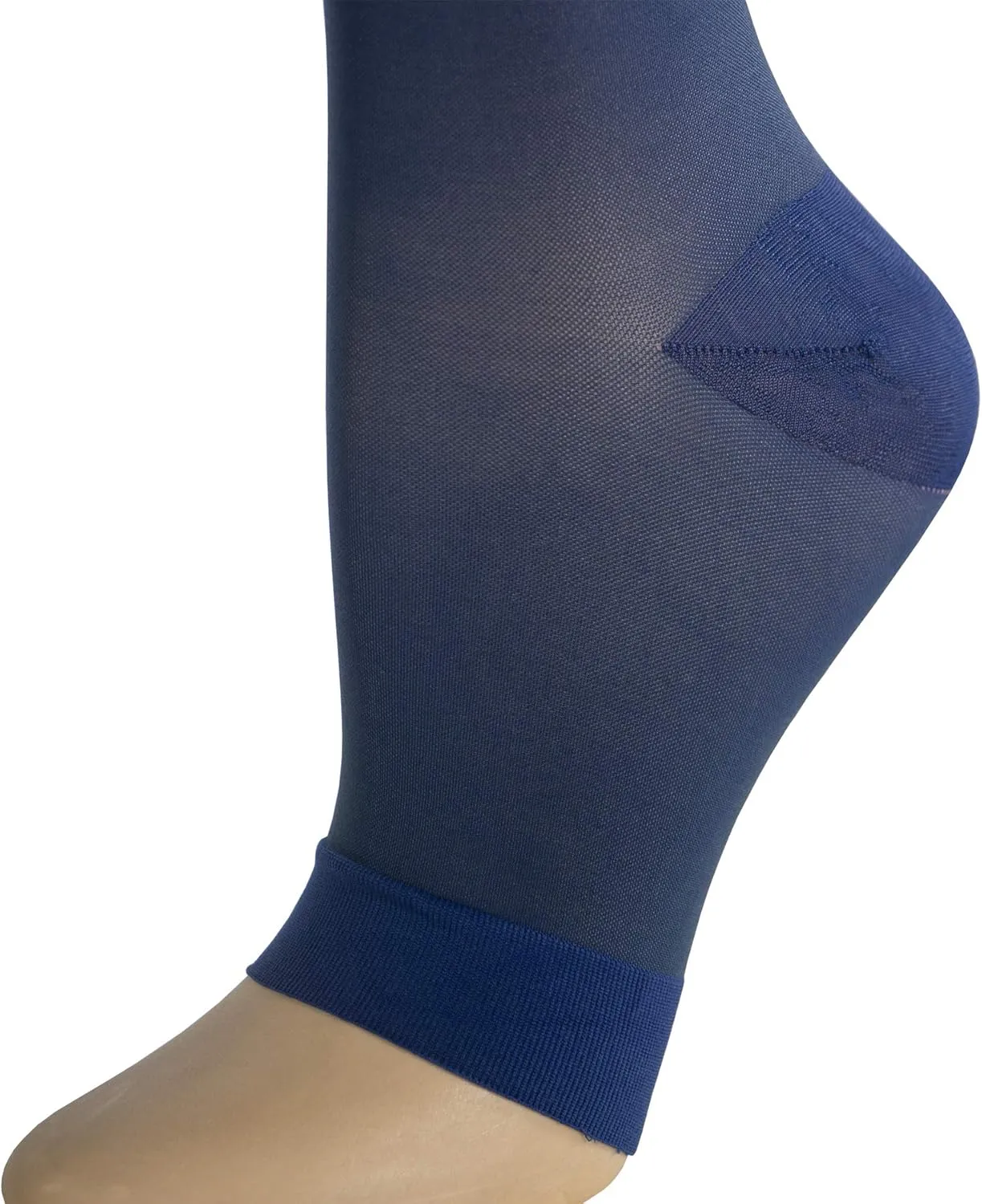 Truform Sheer Compression Stockings, 15-20 mmHg, Women's Knee High Length, Open Toe, 20 Denier, Blue, Medium