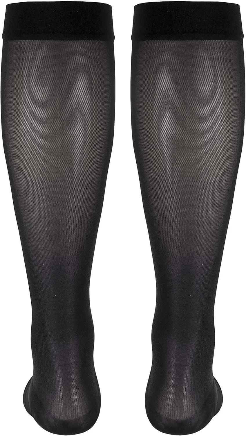 Truform Sheer Compression Stockings, 15-20 mmHg, Women's Knee High Length, Open Toe, 20 Denier, Charcoal, Medium