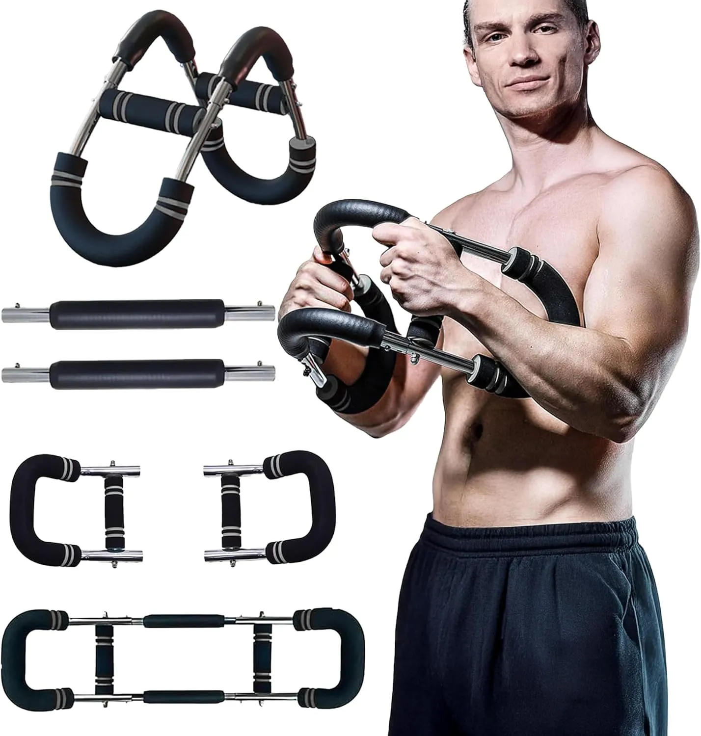 Twister Arm Exerciser, Adjustable Chest Expander & Shoulder Muscle Forearm Triceps Strength Training Portable Gym Equipment, Home Fitness Arm Enhanced Chest Workout Bar