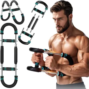 Twister Arm Trainer, 50-100lb Adjustable Power Twister Bar, Chest Shoulder Arm Workout Equipment, Portable Detachable Upper Body Fitness Machine for Home & Gym ﻿