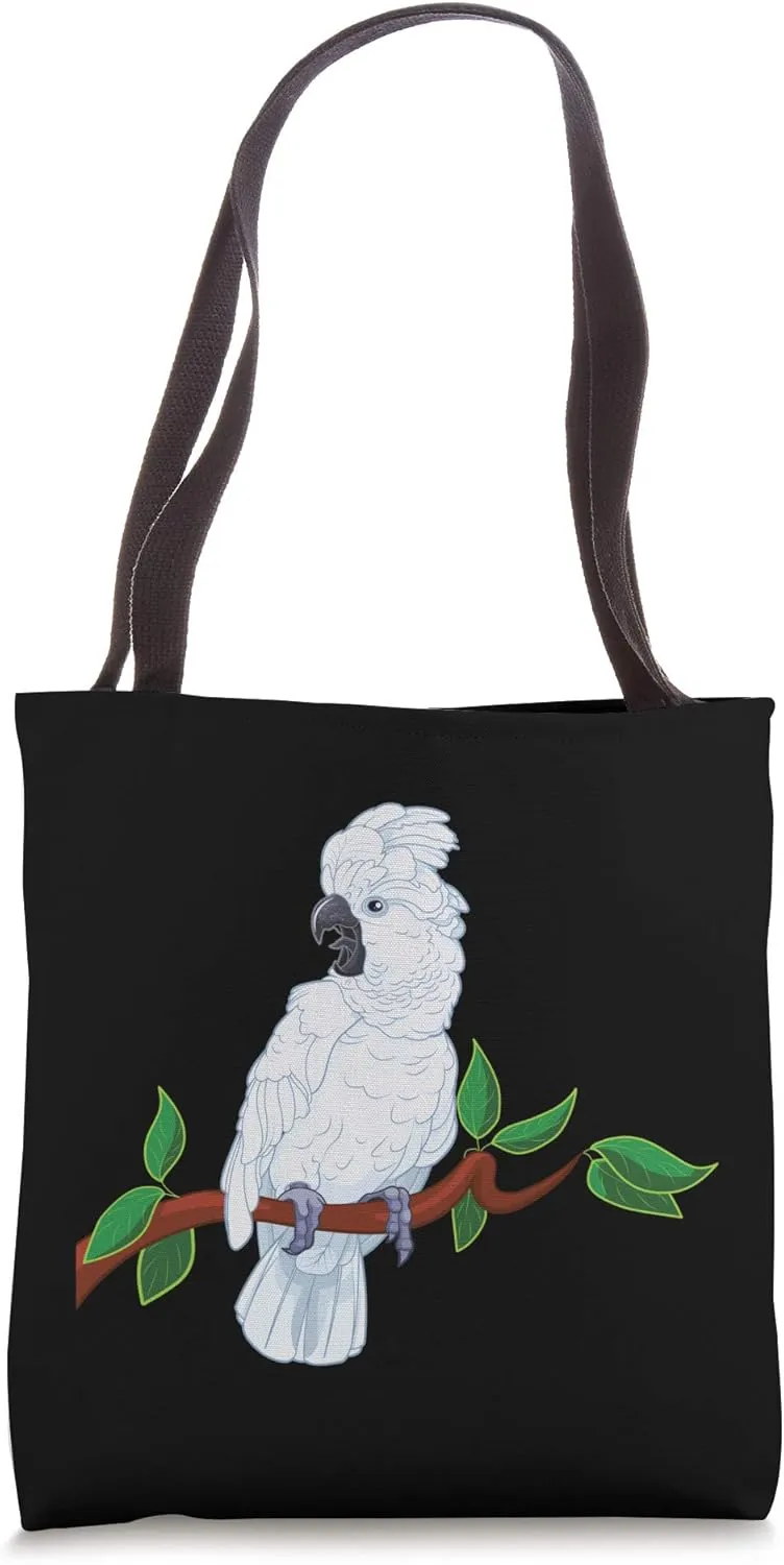 Umbrella Cockatoo on a Branch Tote Bag