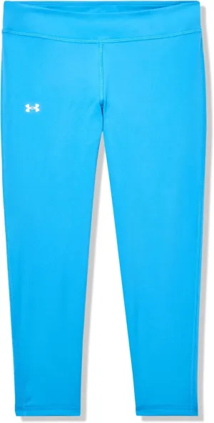 Under Armour Girls Motion Solid Crop Leggings, (452) Ether Blue / / White, X-Small