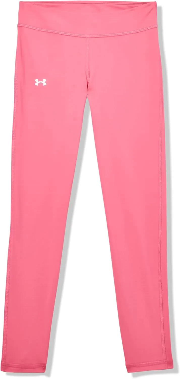 Under Armour Girls Motion Solid Crop Leggings, (672) Super Pink / / White, X-Large