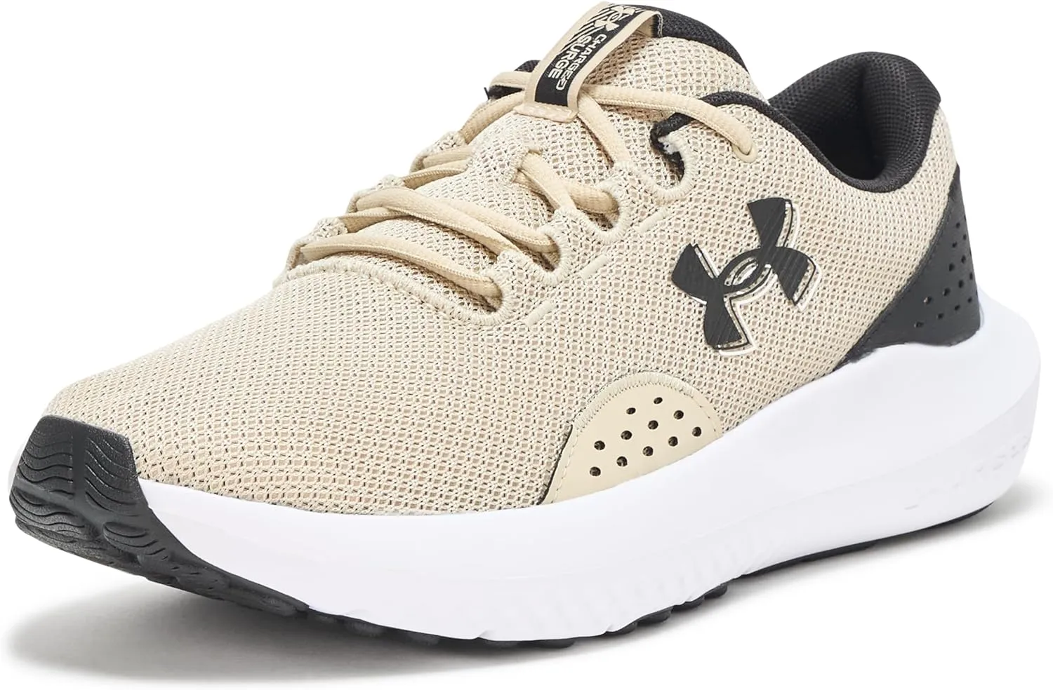 Under Armour Men's Charged Surge 4 Sneaker, Khaki Base/Black/Black, 11
