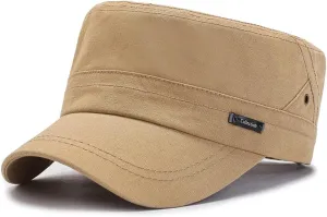 Unisex Cotton Twill Army Cap Basic Cadet Army Cap Military Hat Flat Top Twill Baseball Cap Military Hat