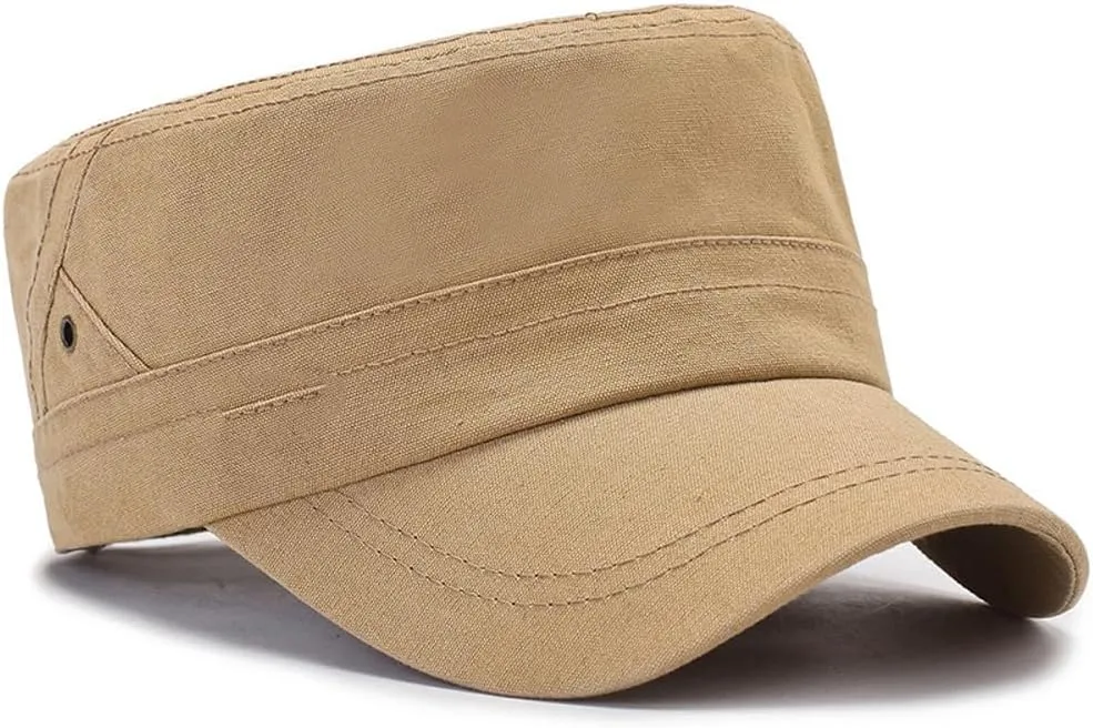 Unisex Cotton Twill Army Cap Basic Cadet Army Cap Military Hat Flat Top Twill Baseball Cap Military Hat