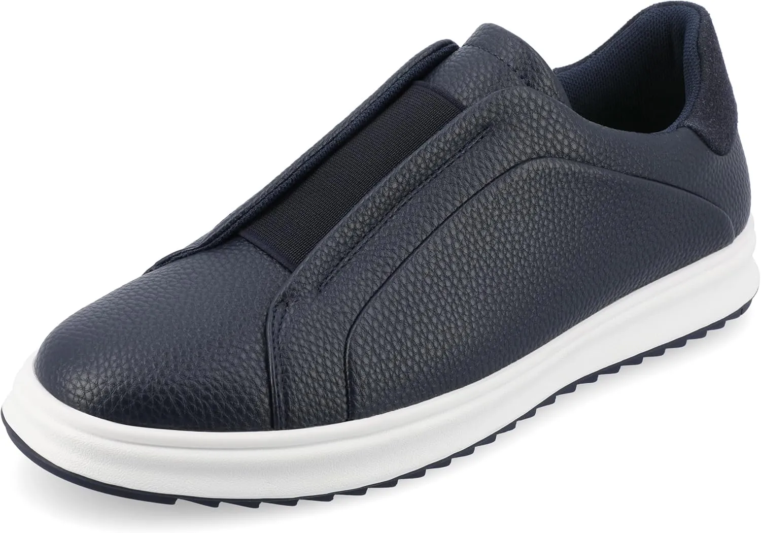 Vance Mens Matteo Slip-on Textured Sneaker Tru Comfort Foam Round Toe Rubber Sole Casual Fashion Shoes Navy 11.5 Medium MENS US