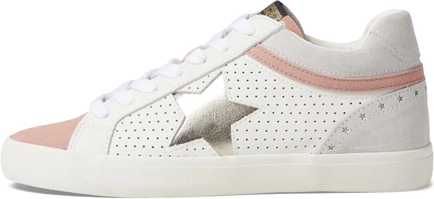 Vintage Havana Womens Bounce Perforated Metallic Lace Up Sneakers Shoes Casual - White
