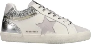 Vintage Havana Womens Bounce Perforated Metallic Lace Up Sneakers Shoes Casual - White