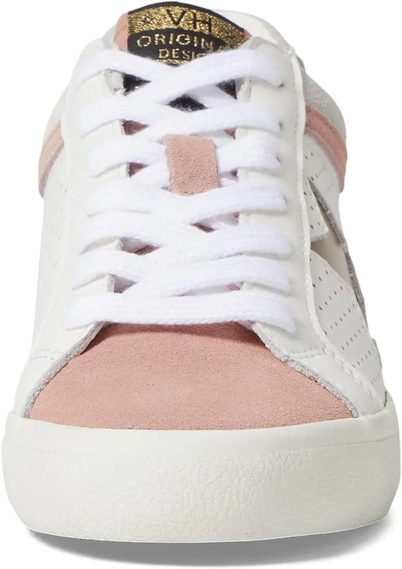 Vintage Havana Womens Bounce Perforated Metallic Lace Up Sneakers Shoes Casual - White