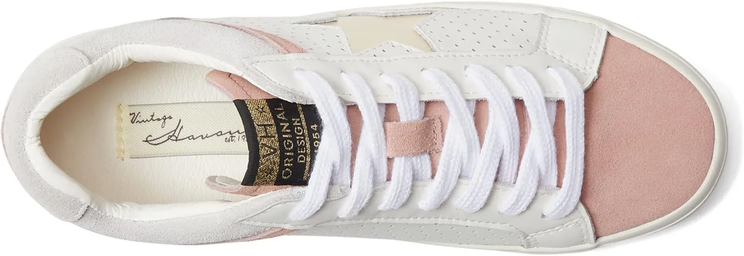 Vintage Havana Womens Bounce Perforated Metallic Lace Up Sneakers Shoes Casual - White