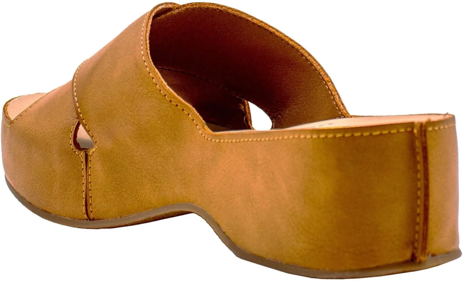 VOLATILE Womens Edith Platform Slide Casual Sandals Casual Low Heel 1-2" - Brown