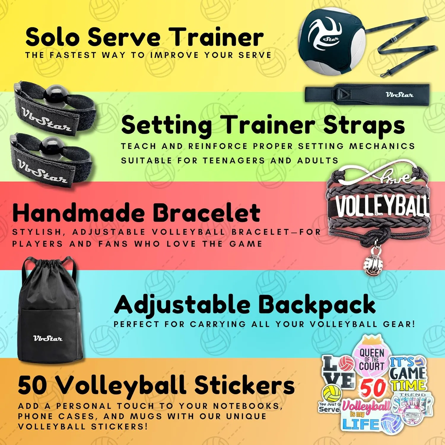 Volleyball Training Equipment Aid - Practice Your Serving, Setting & Spiking with Ease, Great Solo Serve & Spike Trainer for Beginners & Pro, Perfect Volleyball Gift