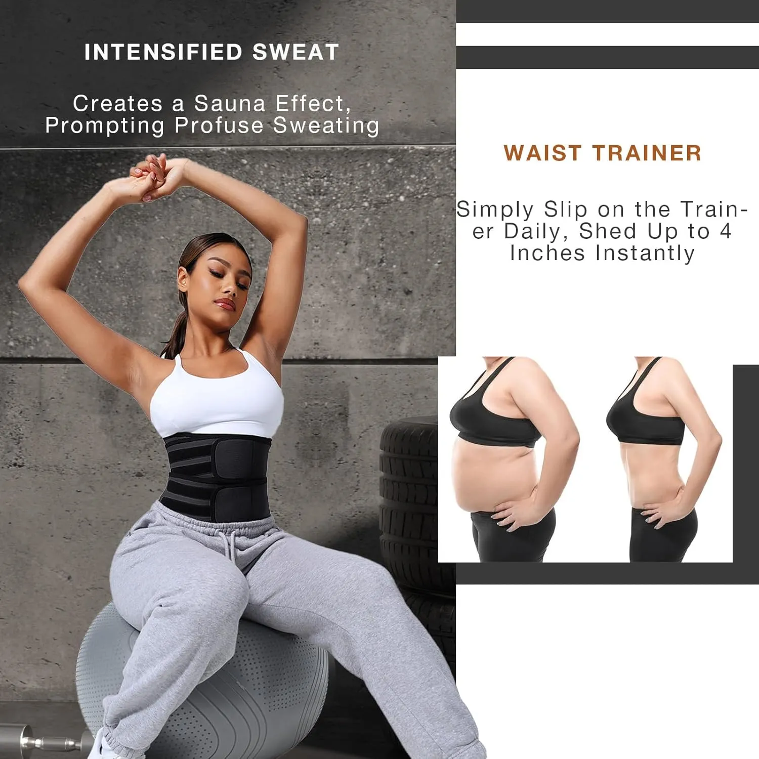 Waist Trainer Double Belt Corset Plus Size Cincher Trimmer Belt with Zip Body Shaper for Women