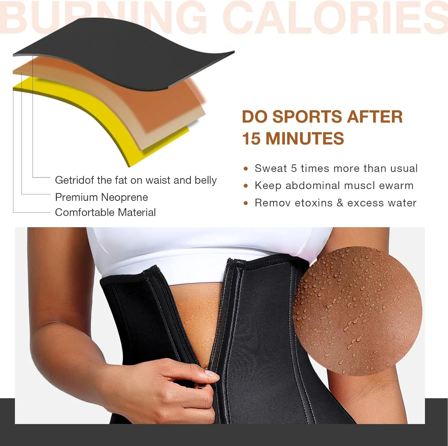 Waist Trainer Double Belt Corset Plus Size Cincher Trimmer Belt with Zip Body Shaper for Women