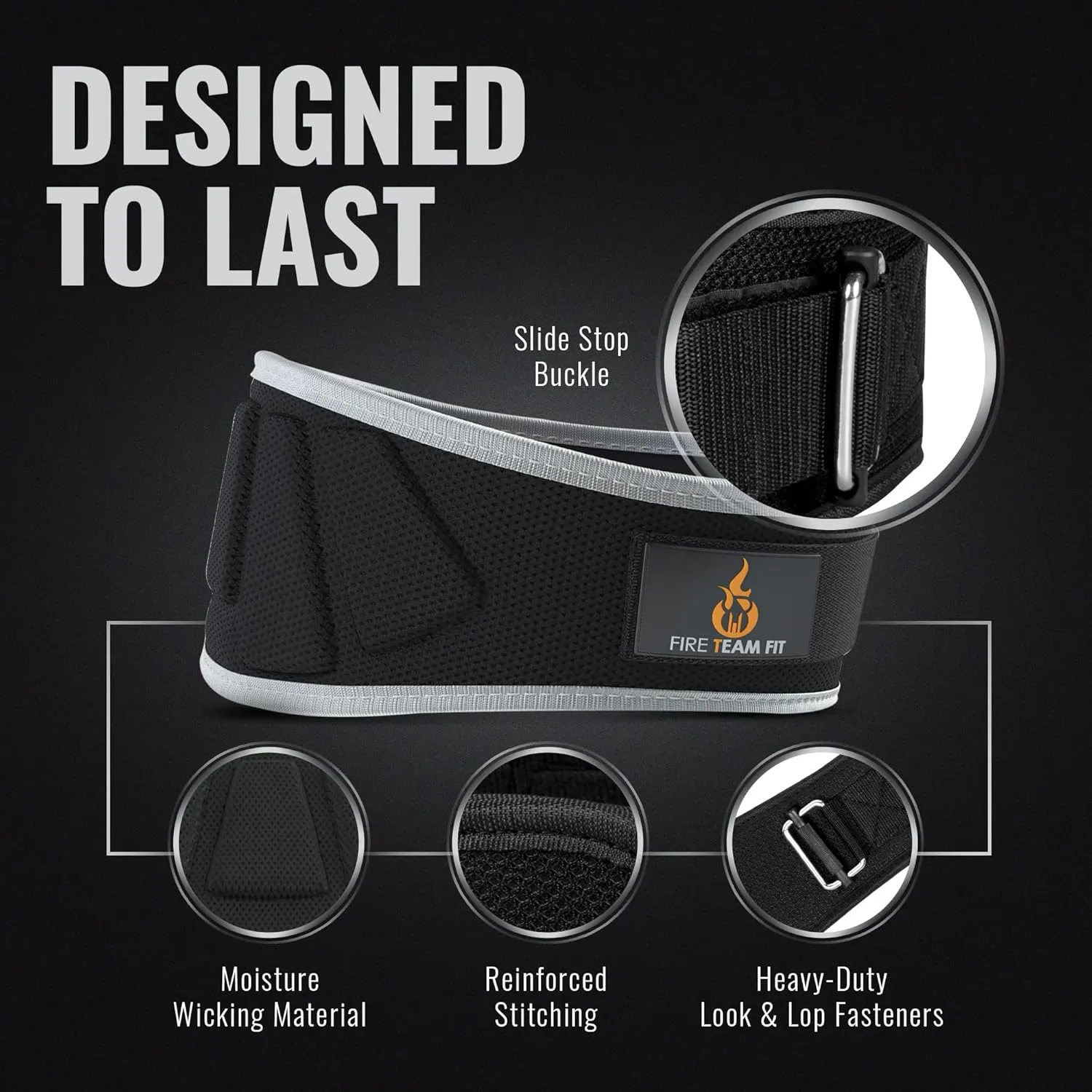 Weight Lifting Belt for Men and Women, 6 Inch, Bodybuilding & Fitness Back Support for Cross Training Workout, Squats, Lunges