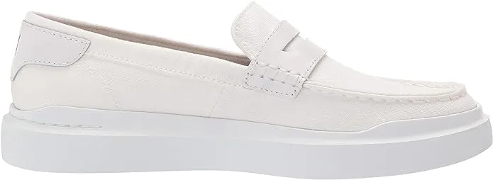 White Cole Bargain Haan Loafers Slip Rally Protected Round Classic On Grandpro Optic Canvas Toe