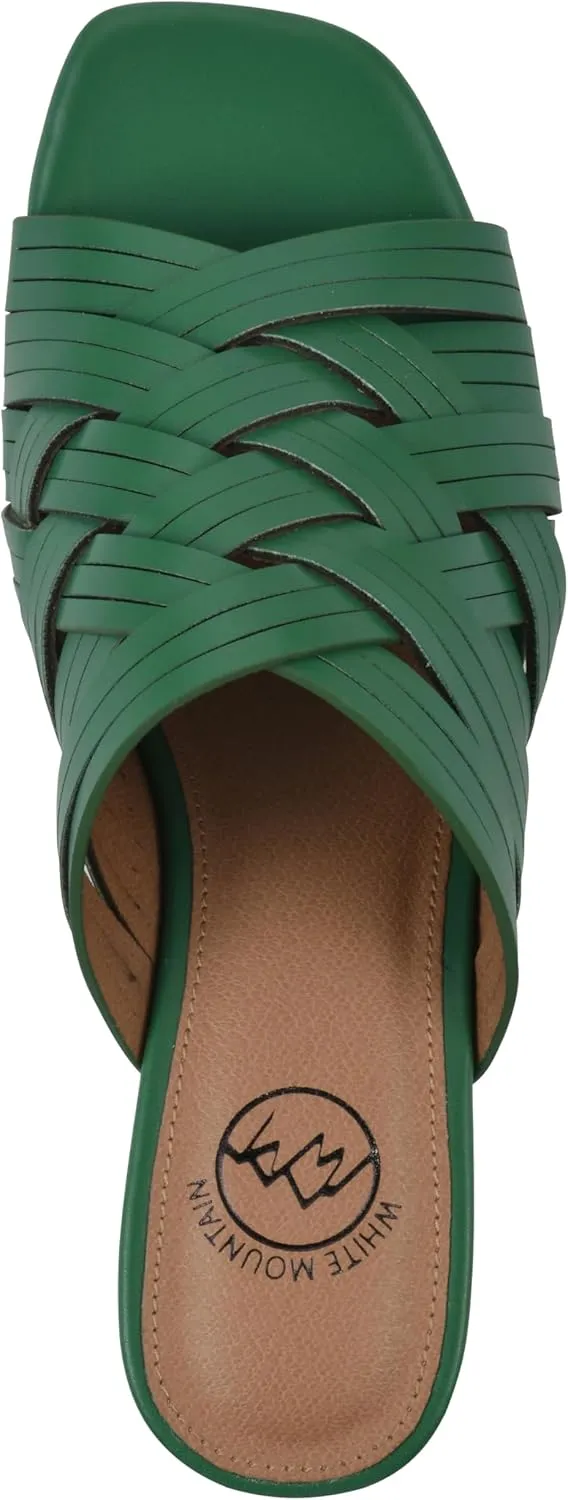 WHITE MOUNTAIN Women's Alluvia Low Block Heel Woven Sandal