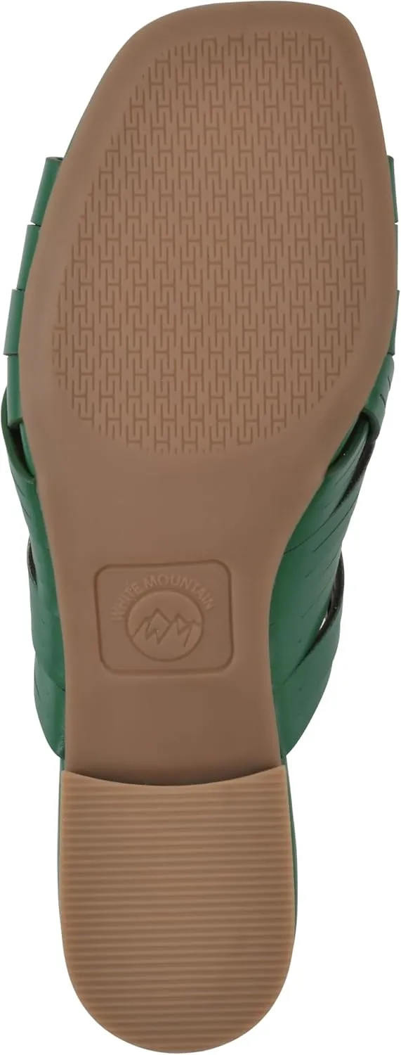 WHITE MOUNTAIN Women's Alluvia Low Block Heel Woven Sandal