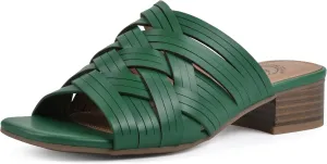 WHITE MOUNTAIN Women's Alluvia Low Block Heel Woven Sandal