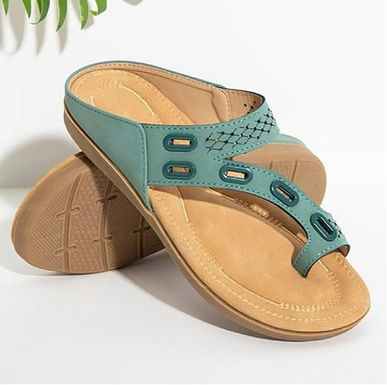 Women Summer Comfortable Sandals Arch Support Wedge Sandals Flip Flops Casual Walking Beach Orthopedic Outdoor Sport Thick Cushion Adjustable Strap