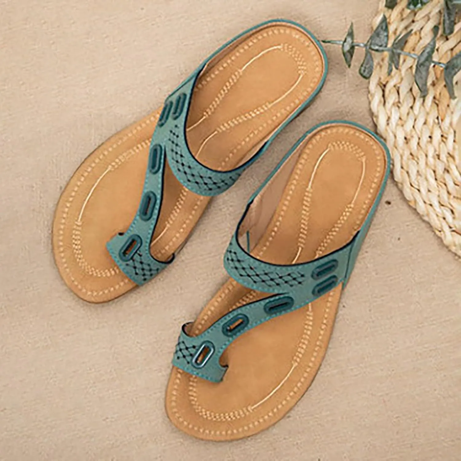 Women Summer Comfortable Sandals Arch Support Wedge Sandals Flip Flops Casual Walking Beach Orthopedic Outdoor Sport Thick Cushion Adjustable Strap
