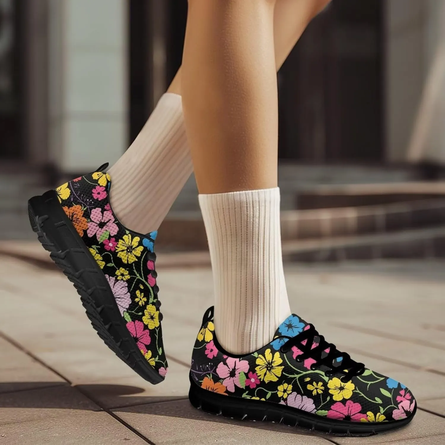 Women Trainers Sports Running Shoes Causal Travel Walking Flat Shoe Lace-up Breathable for Lady Teenager Girls