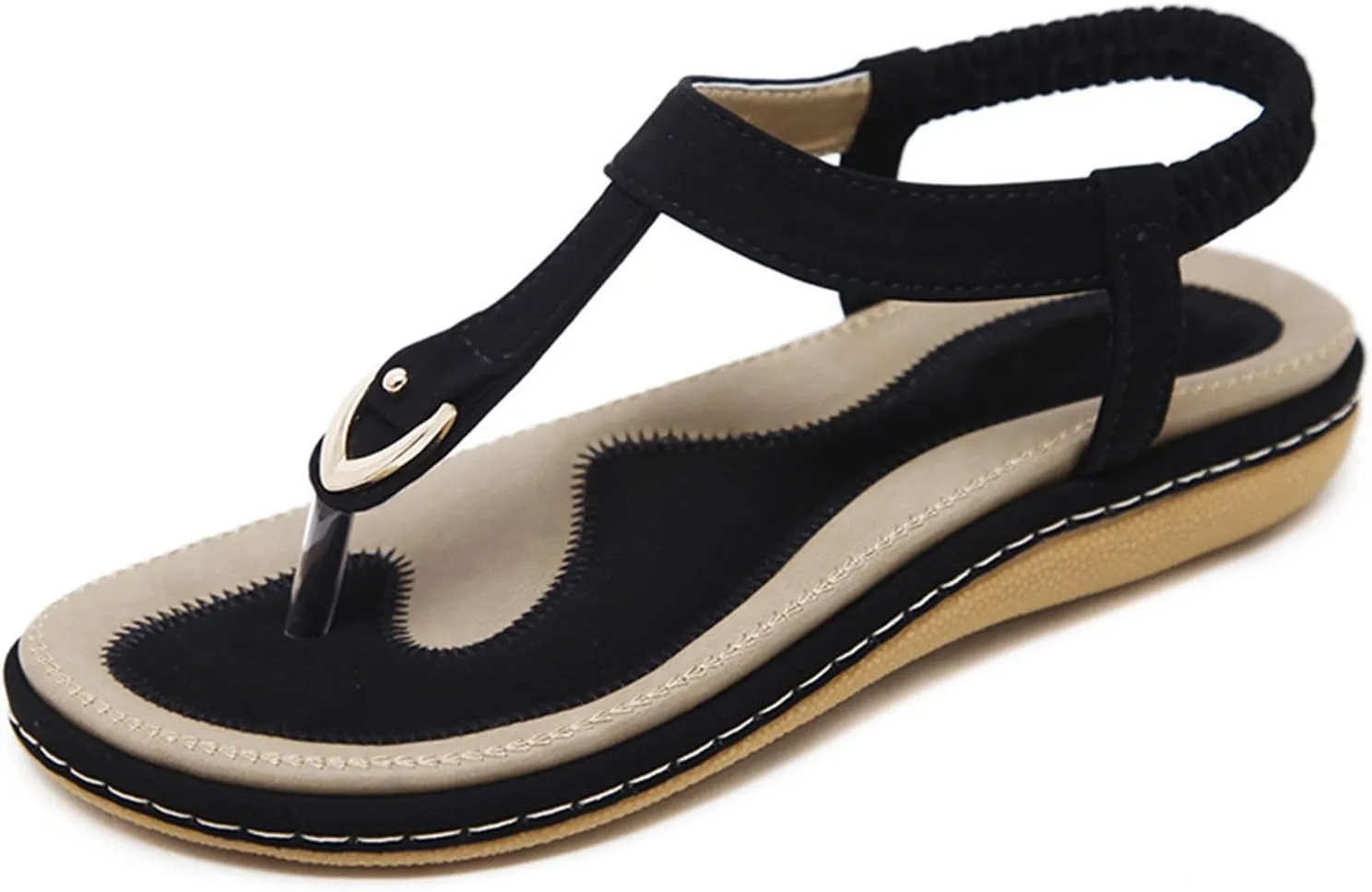 Women's Bohemia Flip Flops Summer Beach T-Strap Flat Sandals Dressy Casual T-Strap Flip Flop Thong Flats Sandals Comfortable Walking Walking Shoes