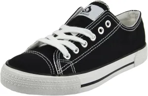 Womens Flat Shoes Canvas Lace Up Casual Comfort Shoes Black