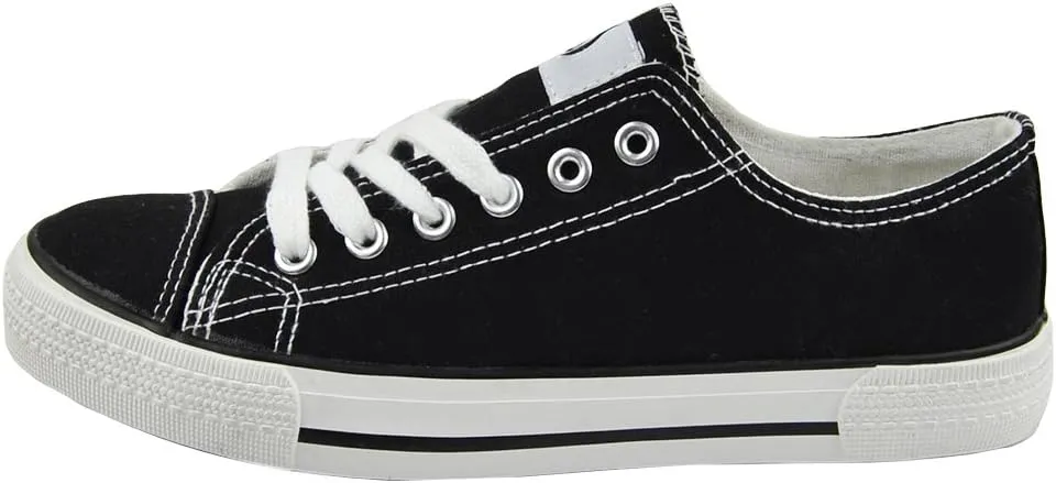 Womens Flat Shoes Canvas Lace Up Casual Comfort Shoes Black