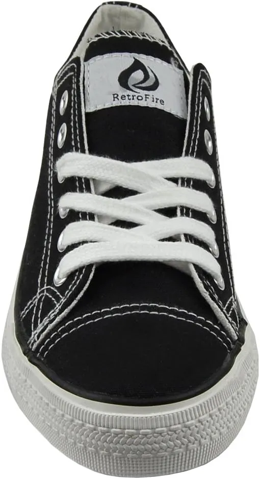 Womens Flat Shoes Canvas Lace Up Casual Comfort Shoes Black