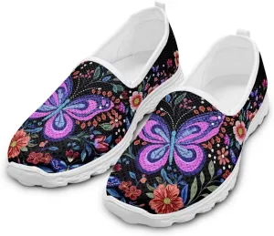 Womens Flat Shoes Mesh Slip on Shoes for Women Breathable Sneakers Travel Loafer Breathable Walking Flats