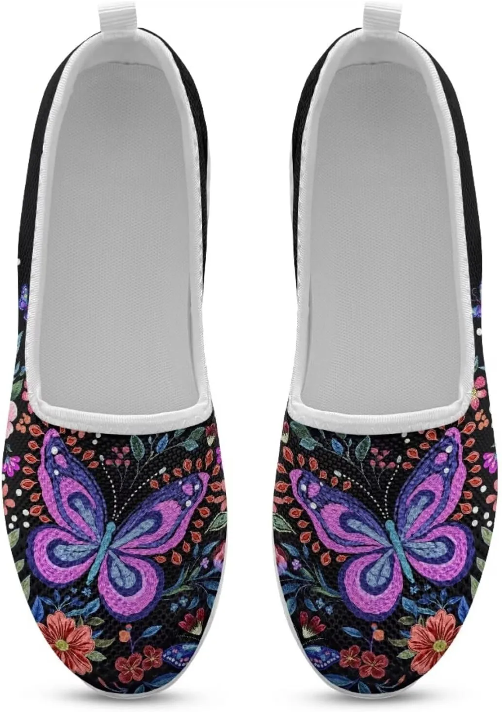 Womens Flat Shoes Mesh Slip on Shoes for Women Breathable Sneakers Travel Loafer Breathable Walking Flats