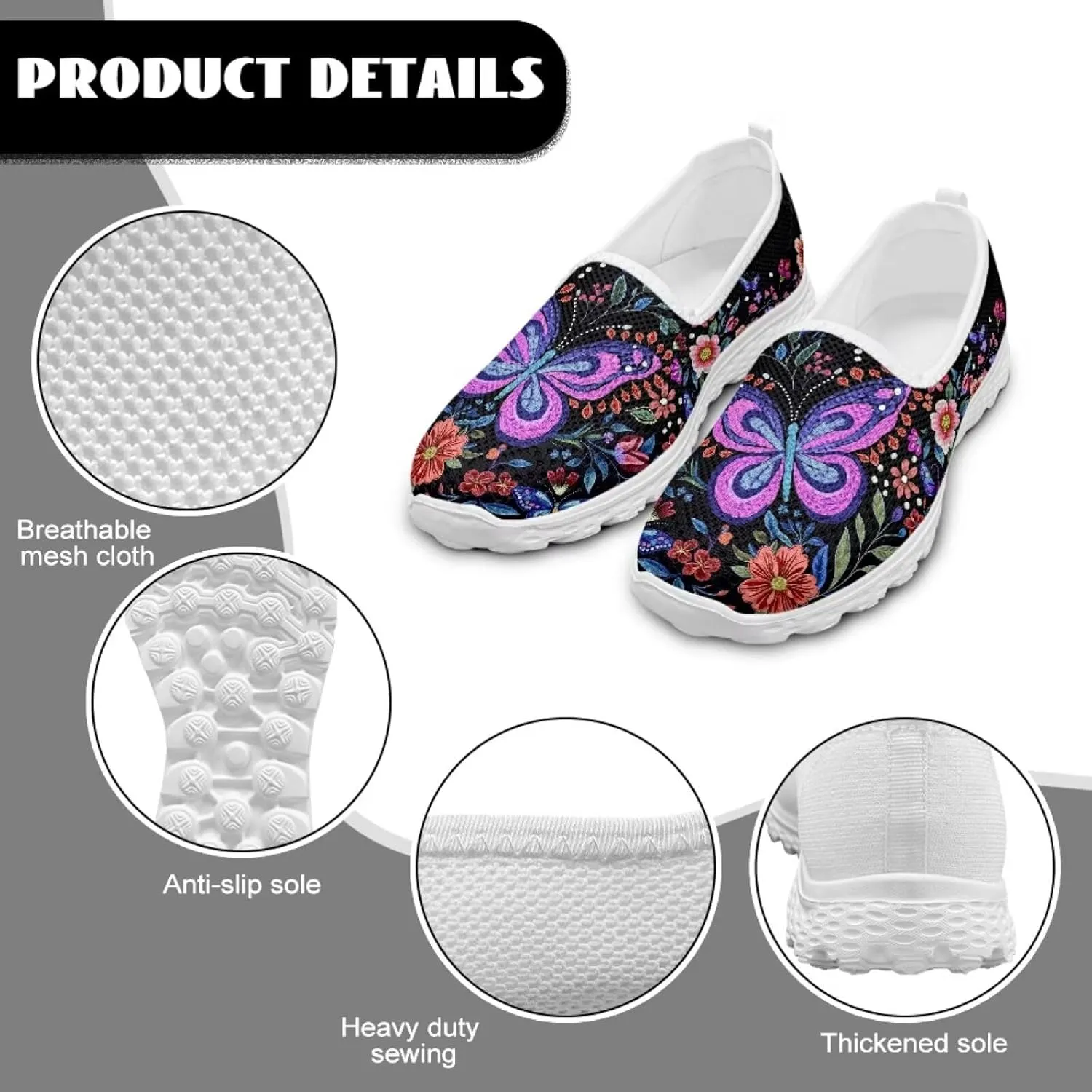 Womens Flat Shoes Mesh Slip on Shoes for Women Breathable Sneakers Travel Loafer Breathable Walking Flats