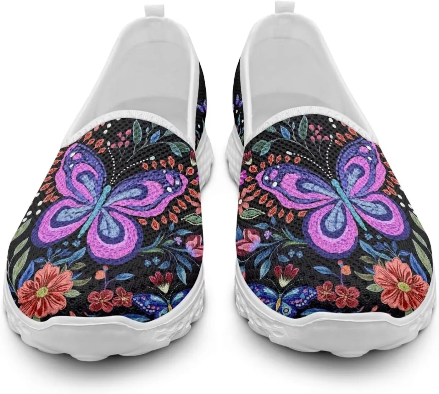 Womens Flat Shoes Mesh Slip on Shoes for Women Breathable Sneakers Travel Loafer Breathable Walking Flats