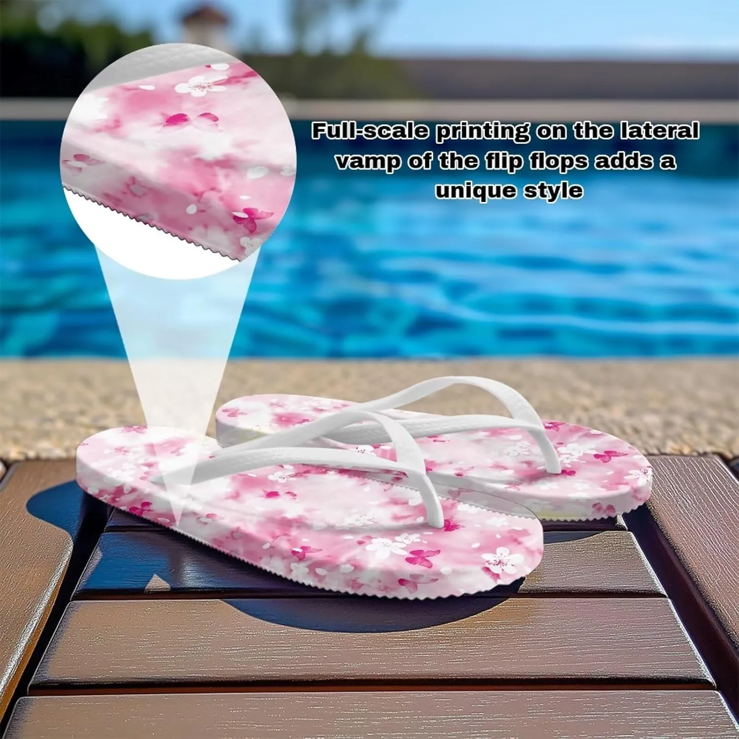 Women's Flip Flops Comfortable Summer Beach Sandals Slip On Walking Thong Sandals Women's Indoor Outdoor Slide Flat Sandal US Size 5.5-9.5