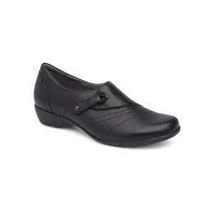 Women's Franny Wide Black Milled Nappa