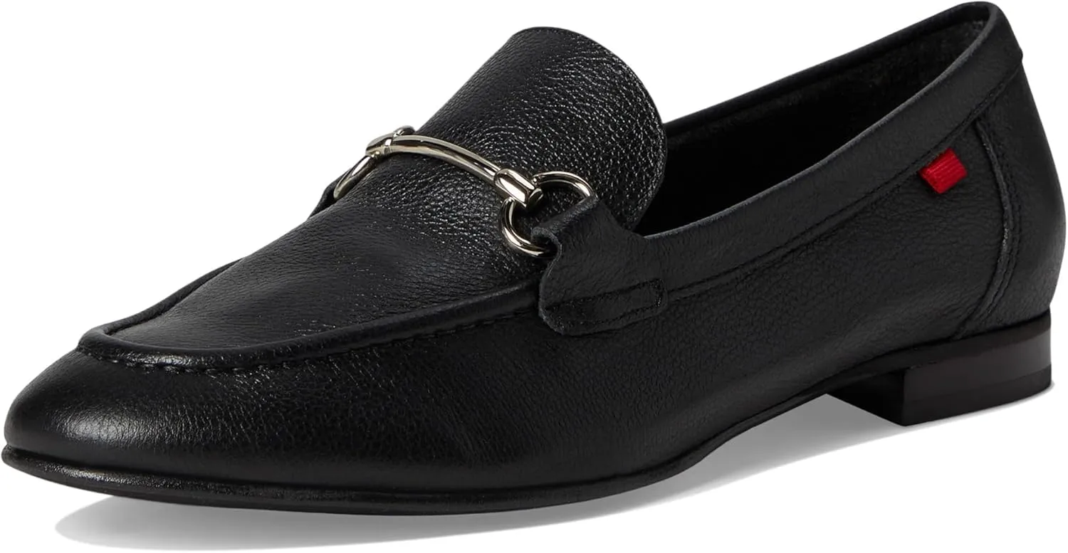 Womens Genuine Leather Comfort Slip On Buckle Dress Loafer