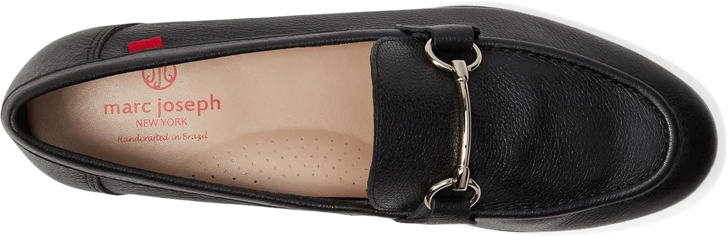 Womens Genuine Leather Comfort Slip On Buckle Dress Loafer
