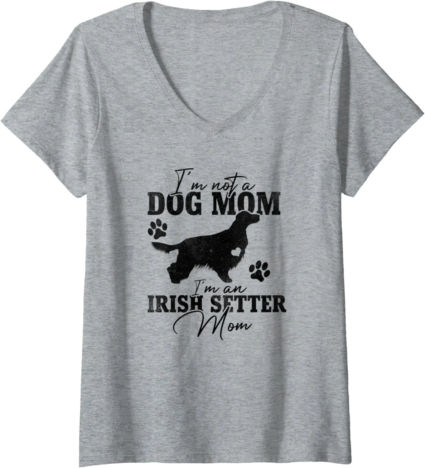 Womens Irish Setter Dog Lover Gifts Love Mom Funny Dog Mother's Day V-Neck T-Shirt