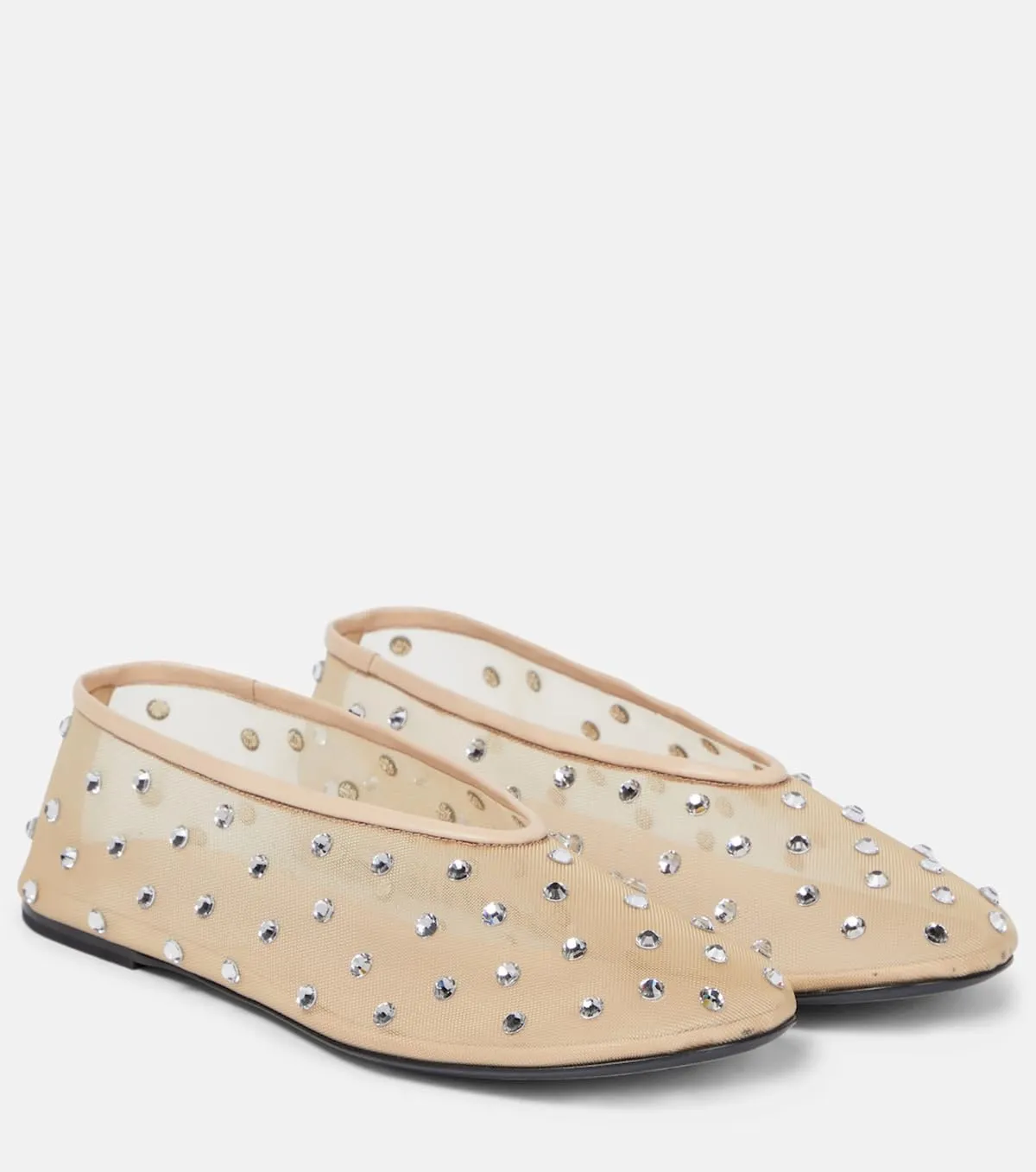 Women's Mesh Ballet Flat Shoes with Glitter Rhinestone Crystal Ballerina Flats Closed Square Toe Comfortable Casual Dress Mary Jane Shoes Ladies