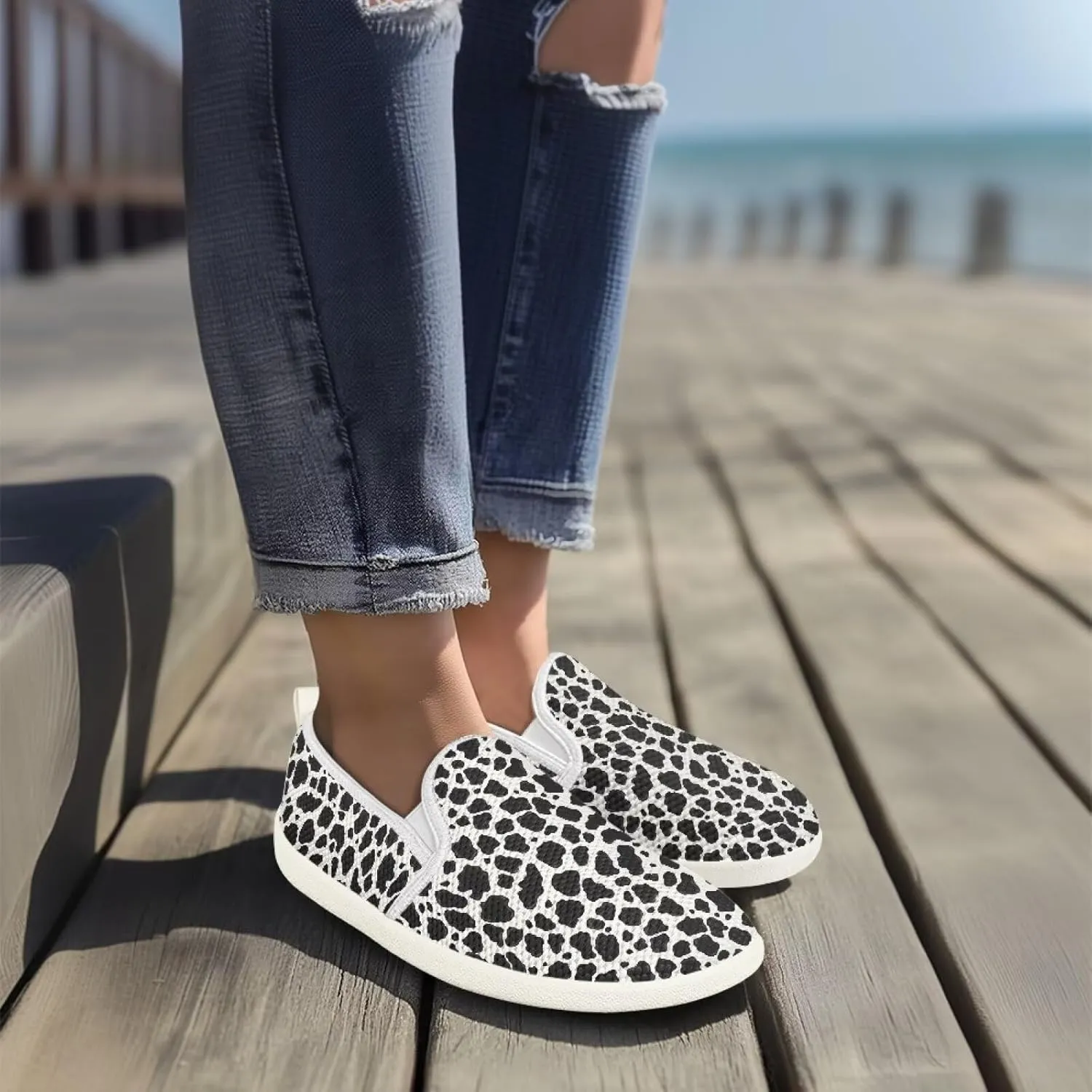 Women's Mesh Flats Shoes Breathable Slip On Casual Travel Walking Shoes Comfortable Non Slip Work Driving Flat Shoes US 6-11