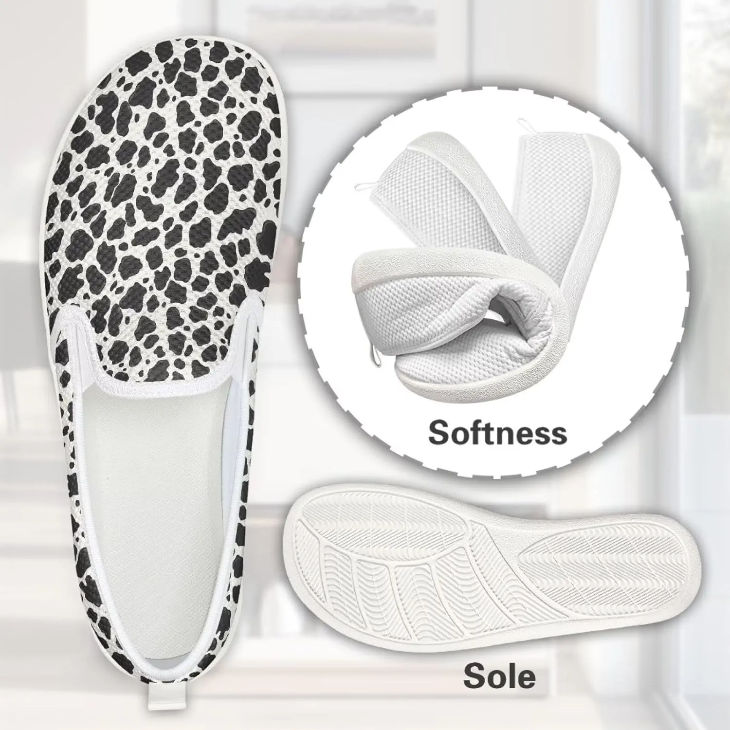 Women's Mesh Flats Shoes Breathable Slip On Casual Travel Walking Shoes Comfortable Non Slip Work Driving Flat Shoes US 6-11